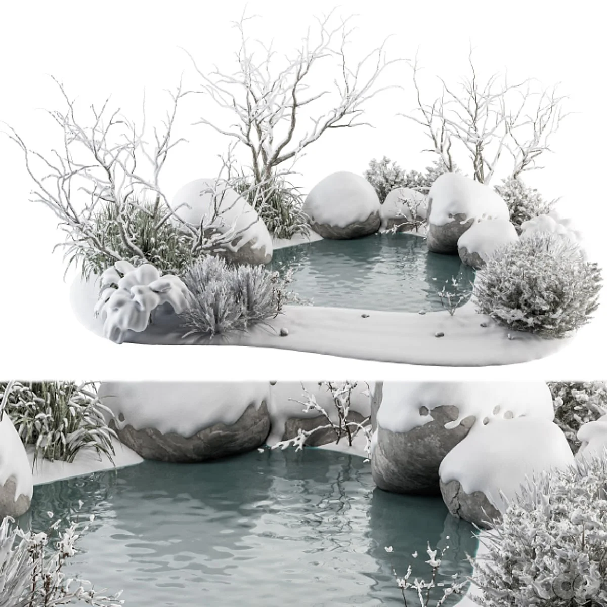 Landscape Furniture Snowy Lake - Set 48